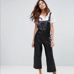 Mango Leather Look Jumpsuit / Overalls